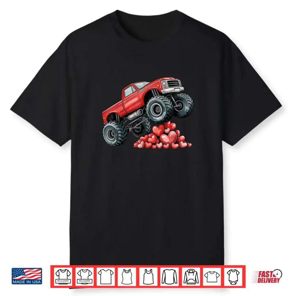 Valentines Day Monster Truck Hearts Shirt 1 Valentines Day Monster Truck Hearts Shirt