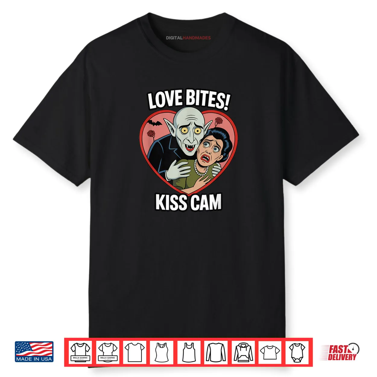 Vampire Love Bites Kiss Cam Parody Funny Halloween Shirt