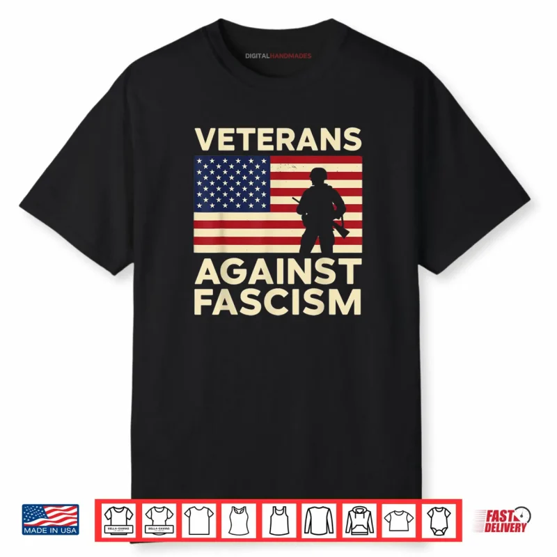 Veterans Against Fascism Vintage US Army Patriotic Soldier Shirt