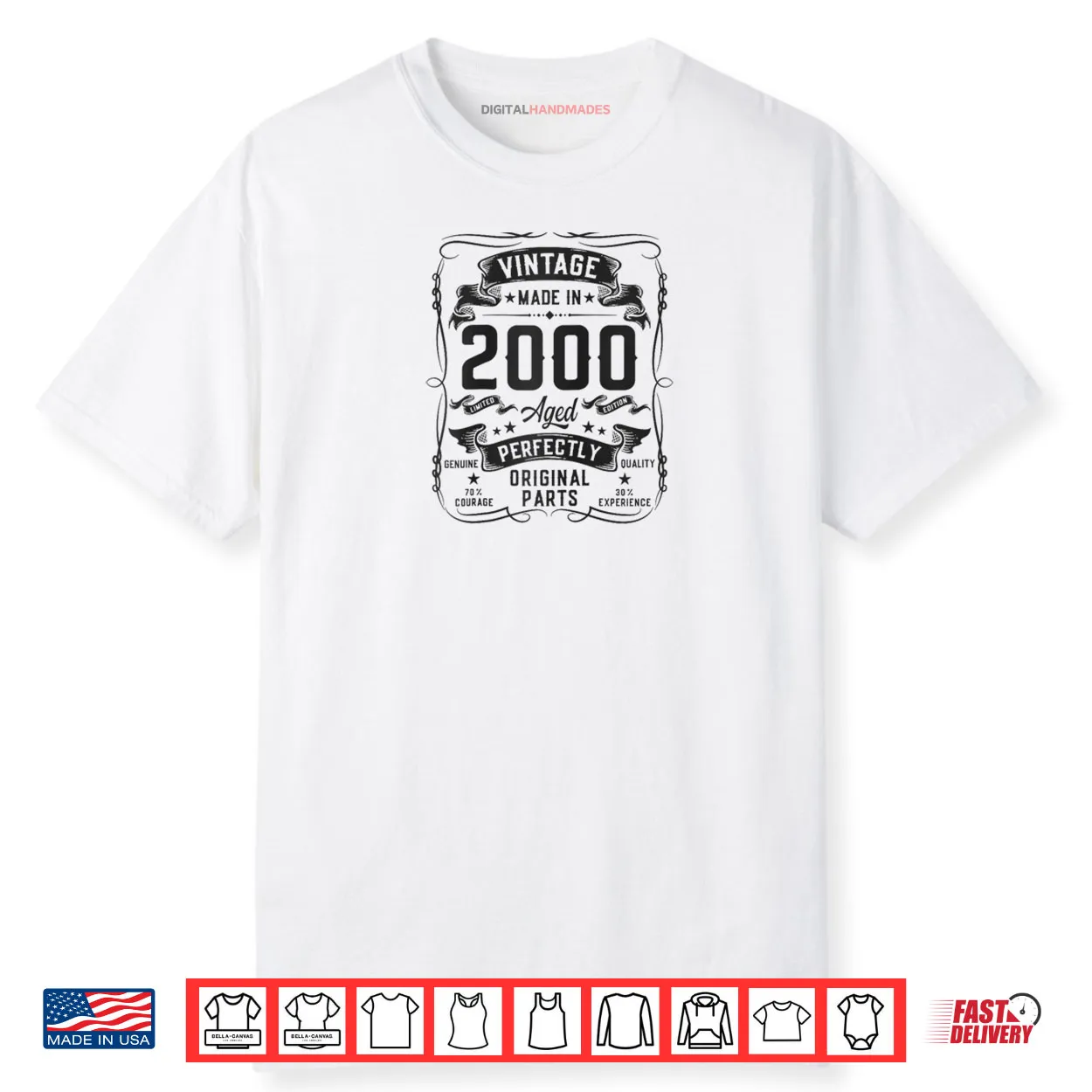 Vintage 2000 26yr 26th Birthday Gifts for Men 26 Years Old Shirt