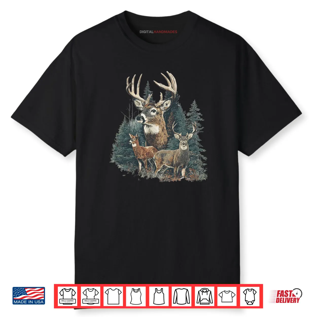 Vintage Deer 90s Graphic Style Hunter Deer Faded Nature Shirt