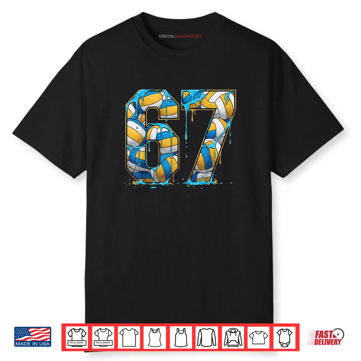 Volleyball 67 Six Seven Sport Funny Gen Alpha Z Meme Drip Shirt