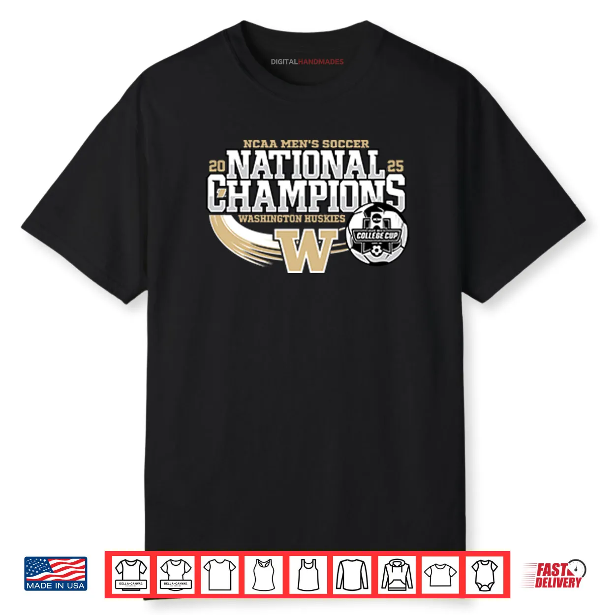 Washington Huskies National Champs 2025 Men’s Soccer Shirt