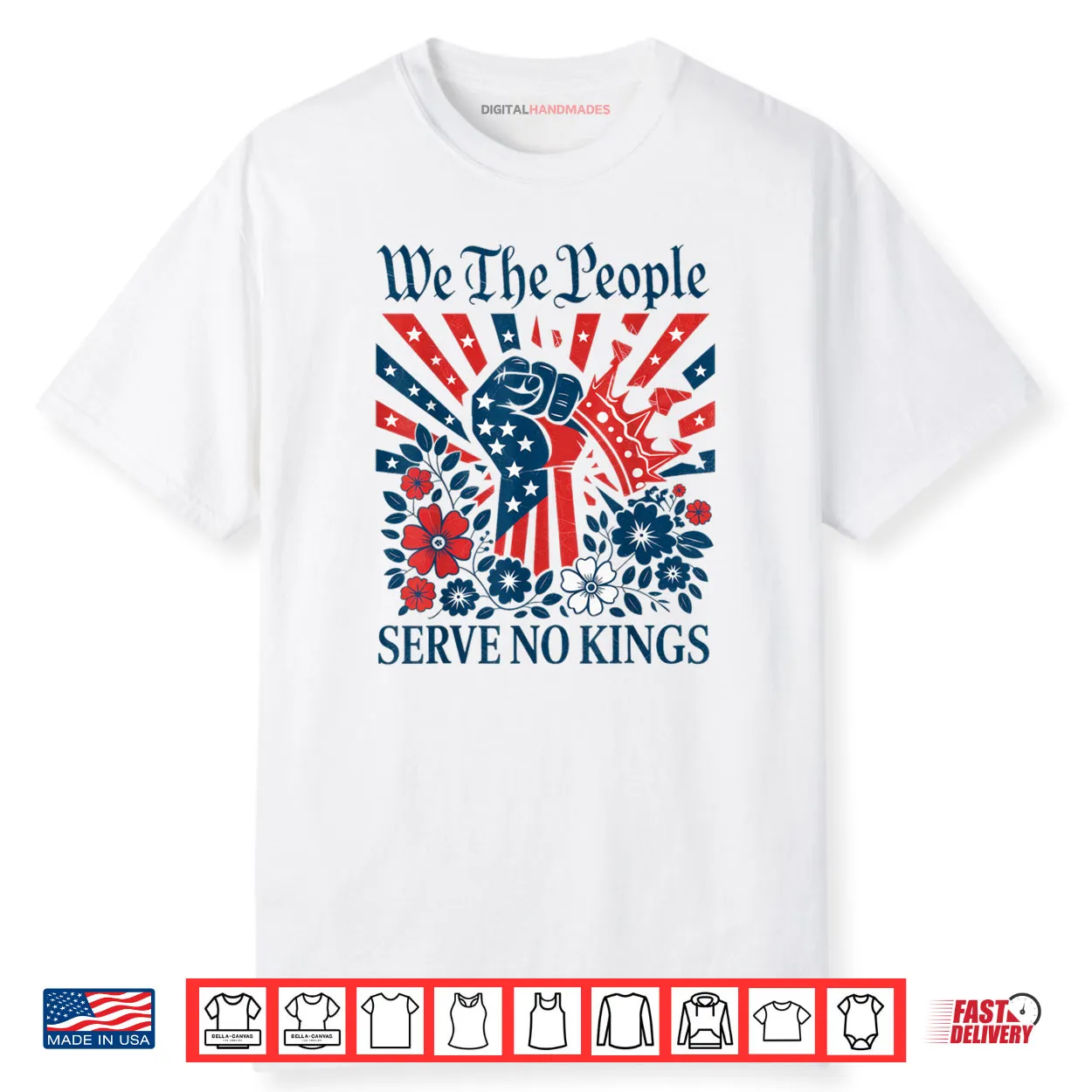 We The People Serve No Kings Stars Stripes America Patriotic Shirt
