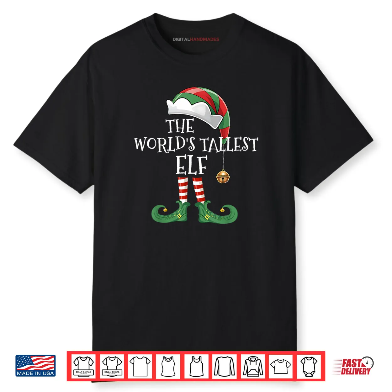 Xmas World’s Tallest Elf Matching Family Group Christmas Elf Shirt