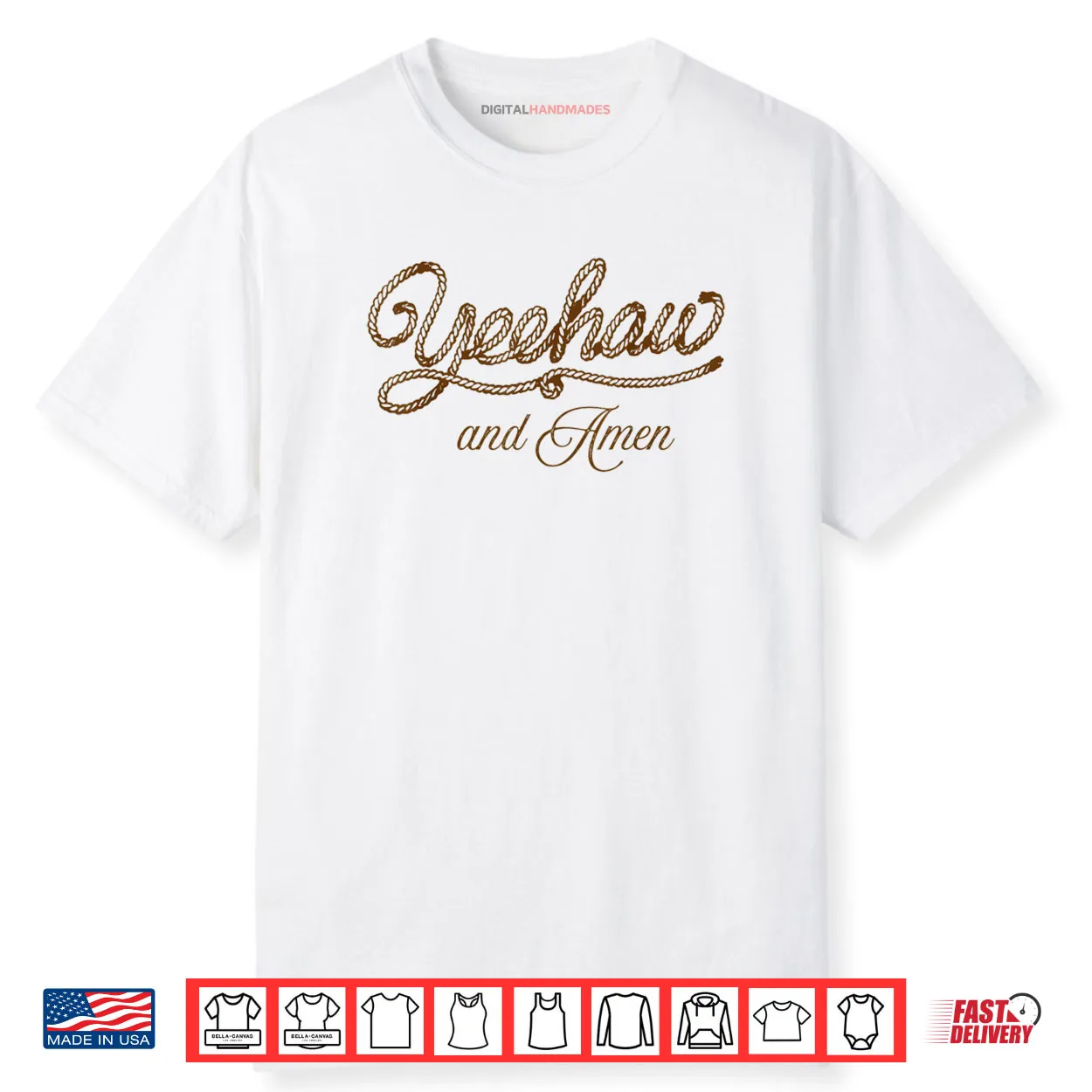 Yeehaw and Amen Western Christian Jesus Faith Country Rodeo Shirt