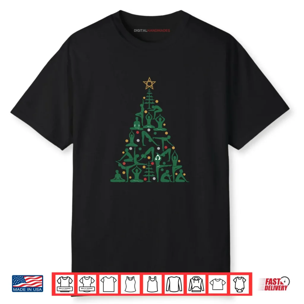 Yoga Christmas Tree Poses Funny Holiday Shirt