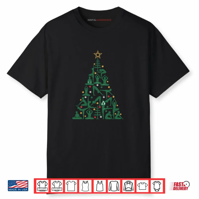 Yoga Christmas Tree Poses Funny Holiday Shirt