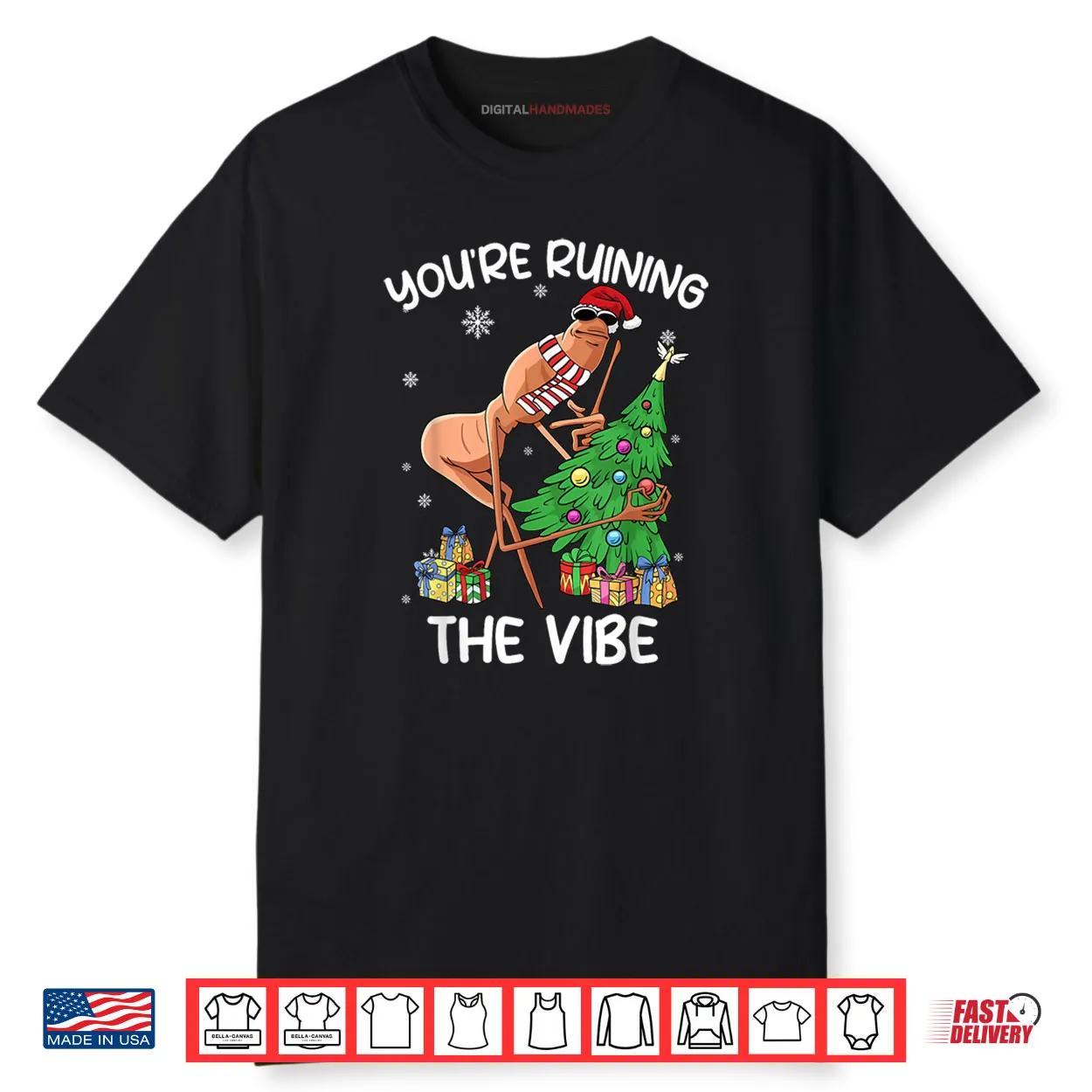 You’re Ruining The Vibe Christmas Marcus The Worm Xmas Shirt