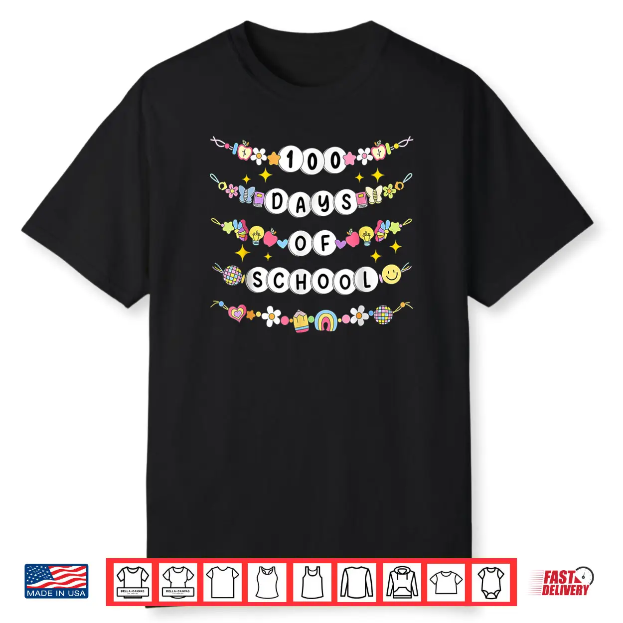 100 Days of School Friendship Bracelets 100 Days Smarter Shirt