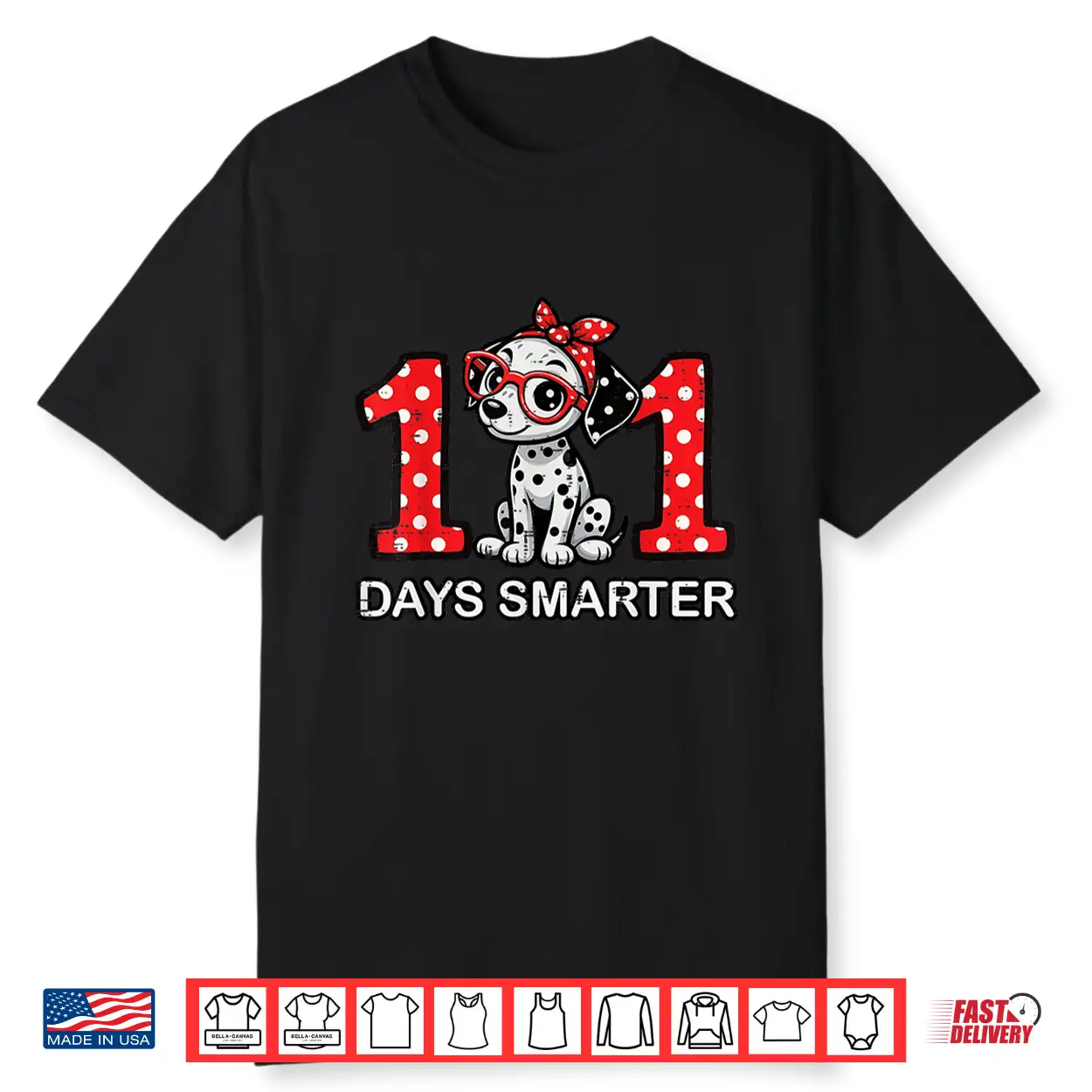 100 Days Smarter Dalmatian 100 Days 100Th Day Of School Kids Shirt