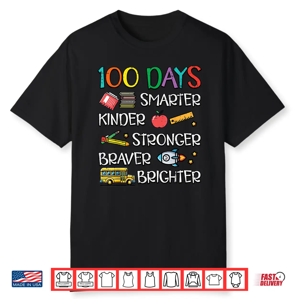100 Days Smarter Kinder 100Th Day Of School Kids Women Men Shirt