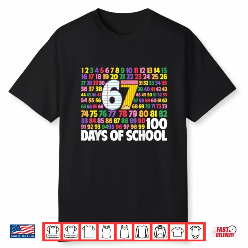 100Th Day 67 100 Days Of School Shirt Boys Kids Teacher Shirt