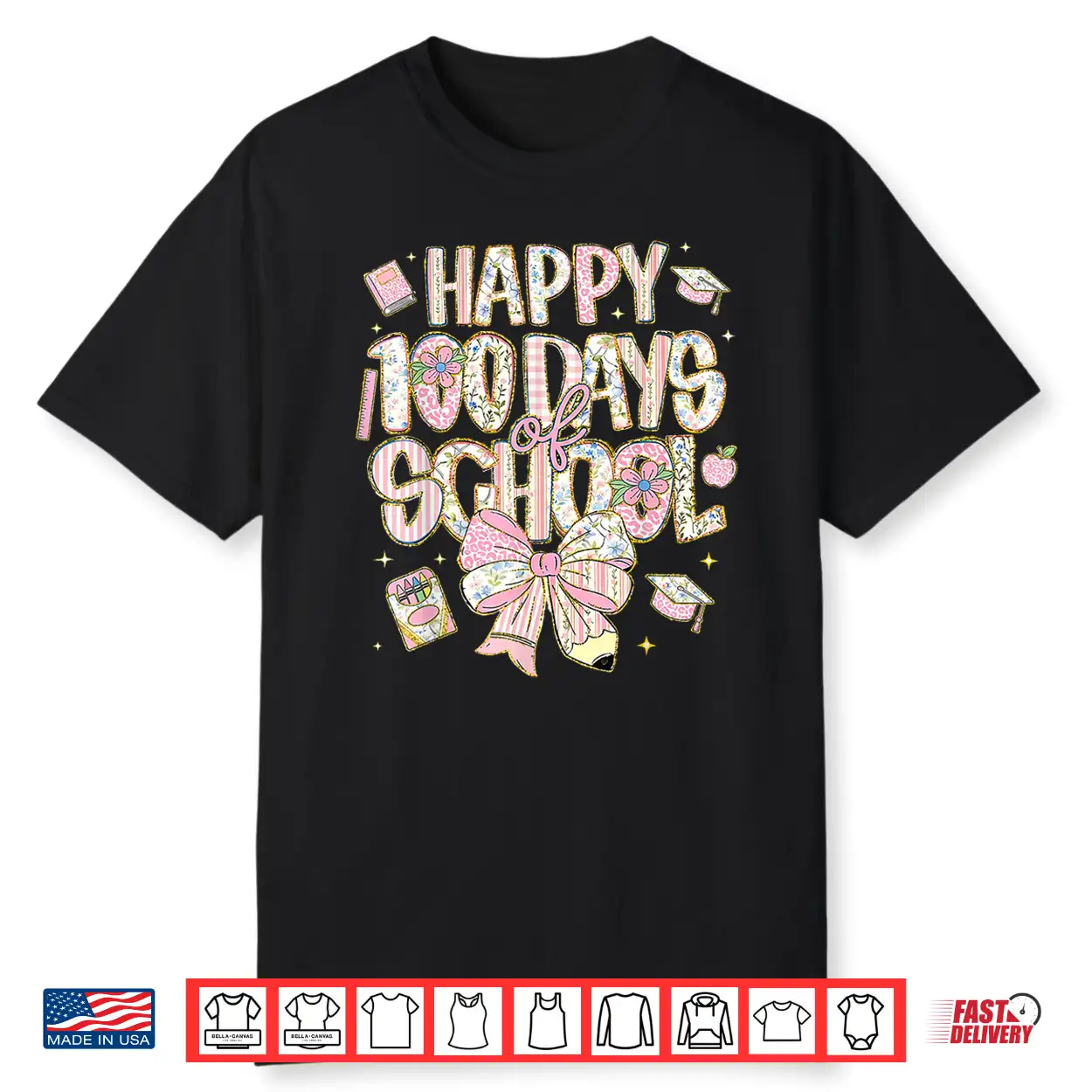 100Th Day Of School Preppy 100 Days Teacher Kid Coquette Bow Shirt