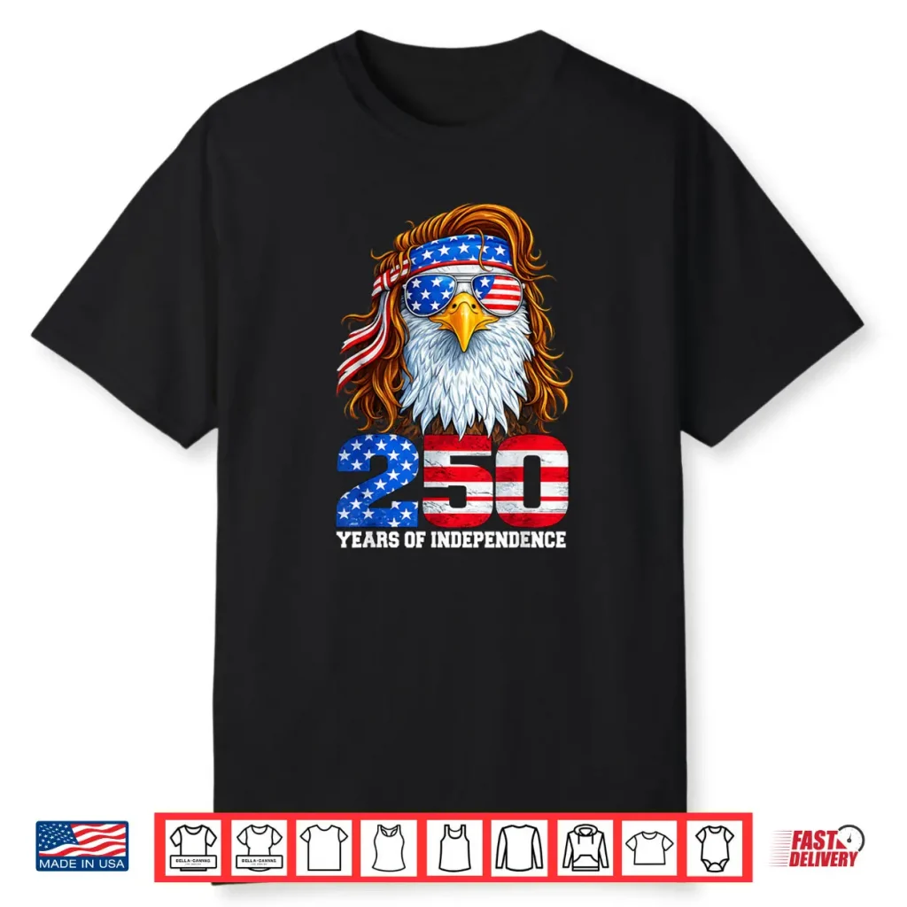 4th July American Flag Eagle Vintage 250 Years 1776 2026 Shirt