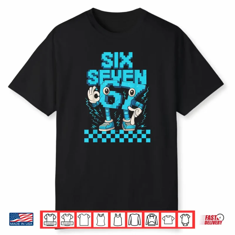 67 6 7 Six Seven Meme 6 7 Italian Brainrot 67 Boys Gaming Shirt