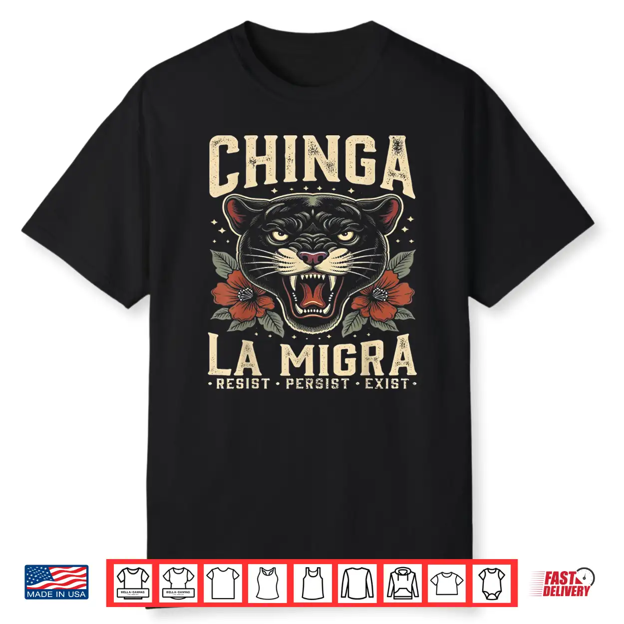 Chinga La Migra Panther Resist Human Rights Shirt Chinga La Migra Panther Resist Human Rights Shirt