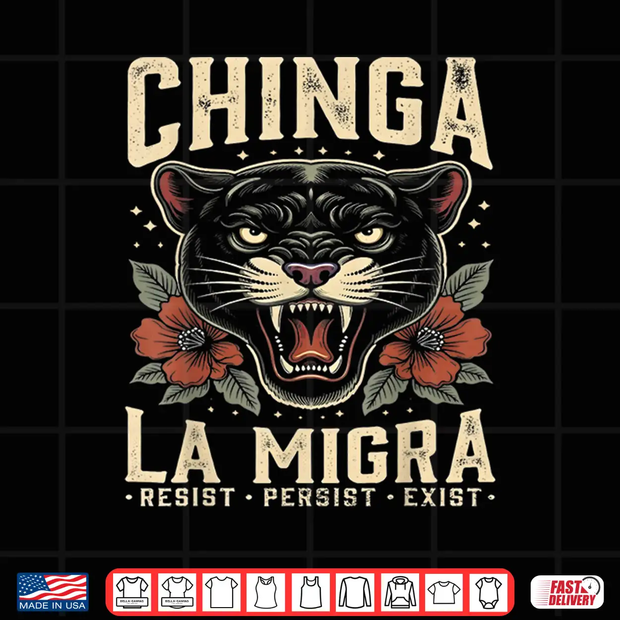 Chinga La Migra Panther Resist Human Rights Shirt Chinga La Migra Panther Resist Human Rights Shirt