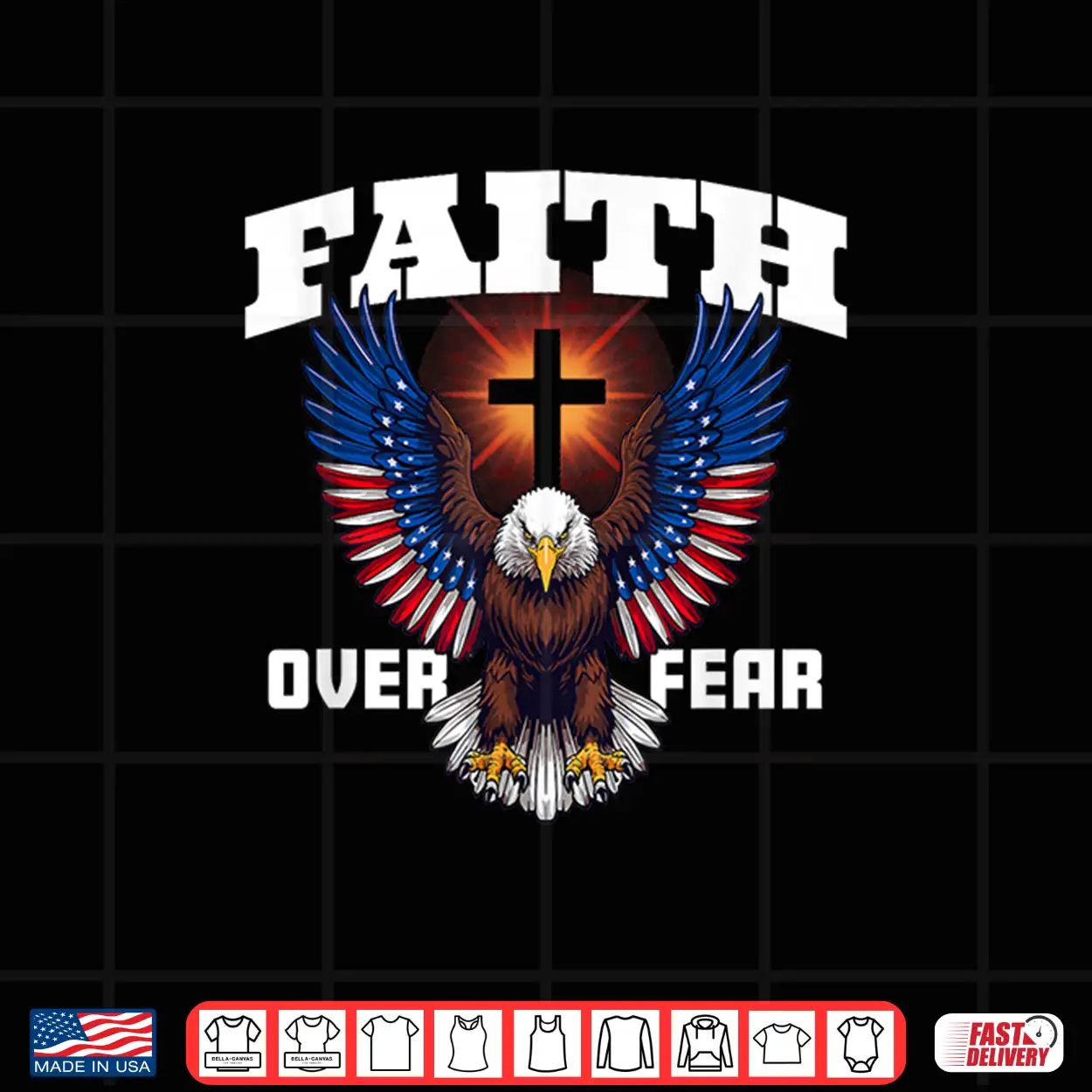 Faith Over Fear Christian Patriotic Eagle Design Shirt Faith Over Fear Christian Patriotic Eagle Design Shirt