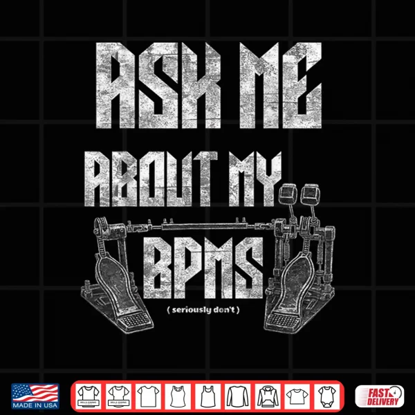 Design Funny Drummer Double Bass Drums Retro Vintage Design Shirt