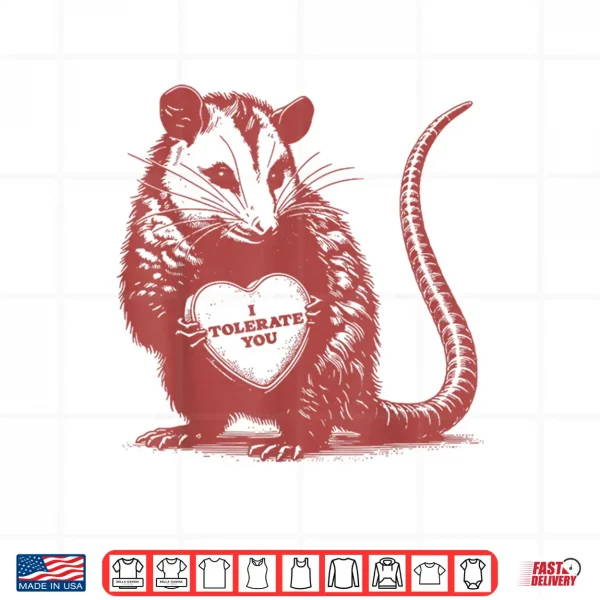 Design I Tolerate You Funny Opossum Valentine Sarcastic Quote Shirt