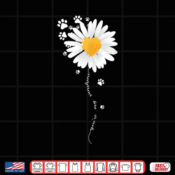 Design Paw Full Of Daisies Paw Dog Lover Shirt