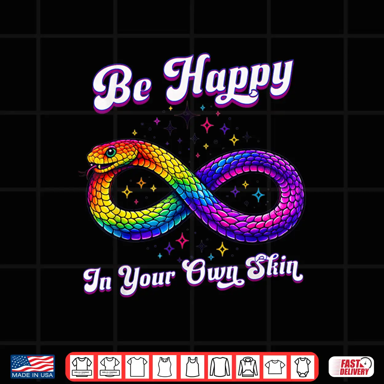 Rainbow Snake Be Happy In Your Own Skin Autism Awareness Shirt Rainbow Snake Be Happy In Your Own Skin Autism Awareness Shirt