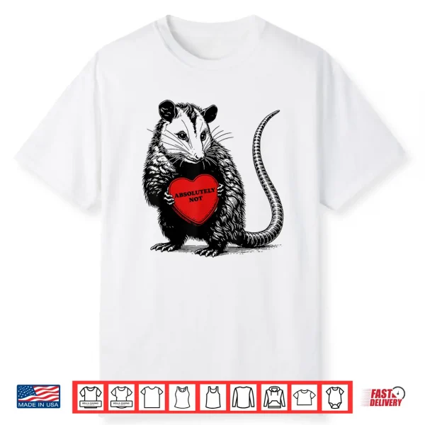 Funny Opossum Absolutely Not Valentine Graphic Shirt