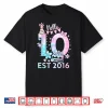Hello Ten 2016 Cute 10Th Birthday Tie Dye 10 Year Girl Boy Shirt