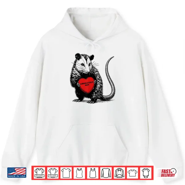 Hoodie Funny Opossum Absolutely Not Valentine Graphic Shirt