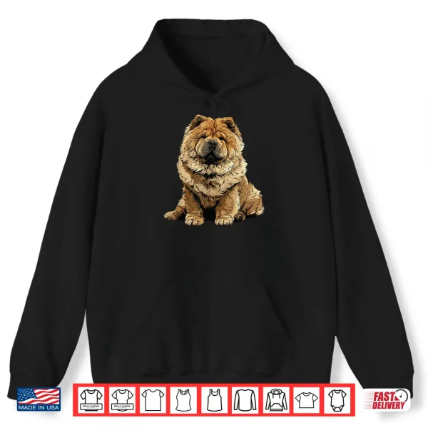 Hoodie Red Chow Chow Dog Illustration Shirt