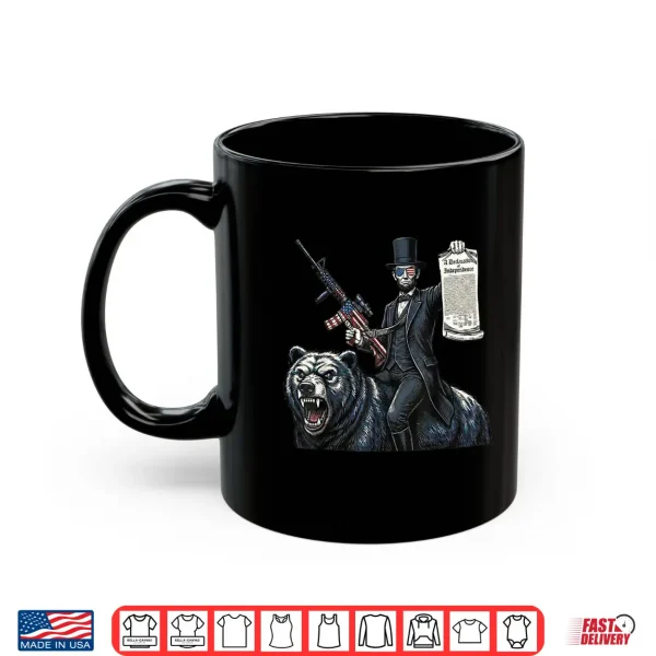 Abe Lincoln Riding Bear With Declaration Funny Patriotic 4Th Shirt 3 Mug Abe Lincoln Riding Bear With Declaration Funny Patriotic 4Th Shirt