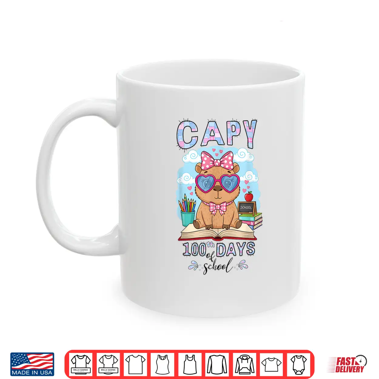 Capy 100Th Days Of School Capybara 100 Days Smarter Cute Shirt Capy 100Th Days Of School Capybara 100 Days Smarter Cute Shirt