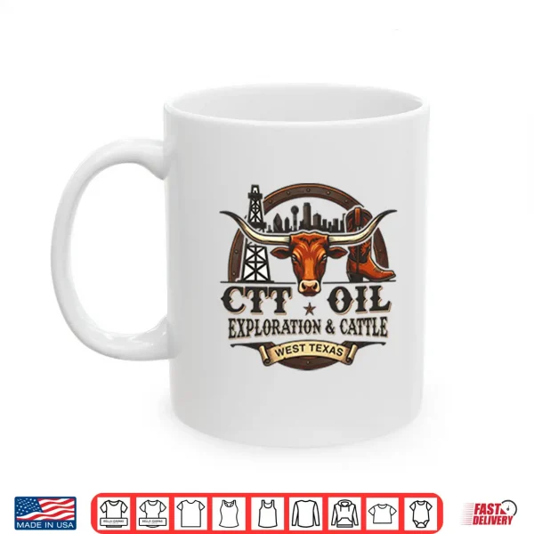 Mug Ctt Oil Exploration Cattle West Texas Landman Shirt