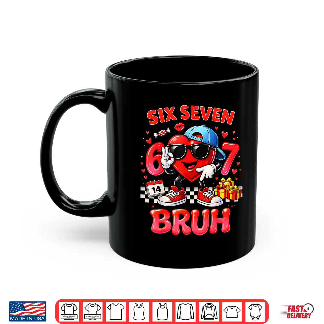 Six Seven Bruh Heart 67 Meme Valentines Day Kids Boys Youth Shirt Six Seven Bruh Heart 67 Meme Valentines Day Kids Boys Youth Shirt