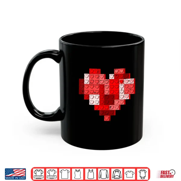 Mug Valentines Day Heart Building Blocks Bricks Boys Kid Toddler Shirt