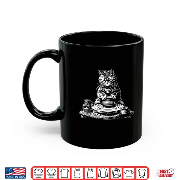 Mug Vintage Retro Cat Pottery Funny Shirt