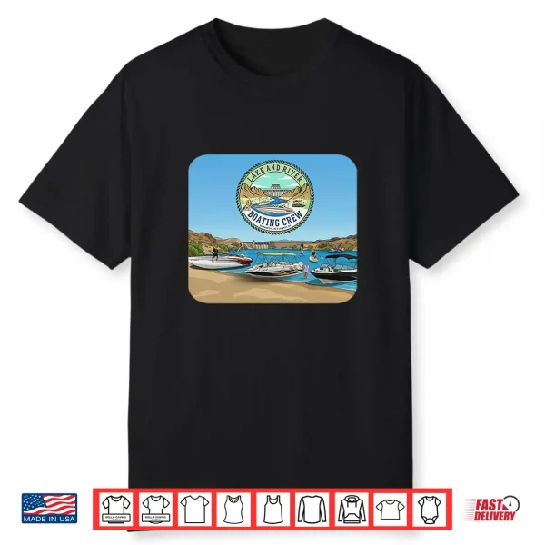 River And Lake Boating Crew With Boats Jet Ski E Foil Shirt