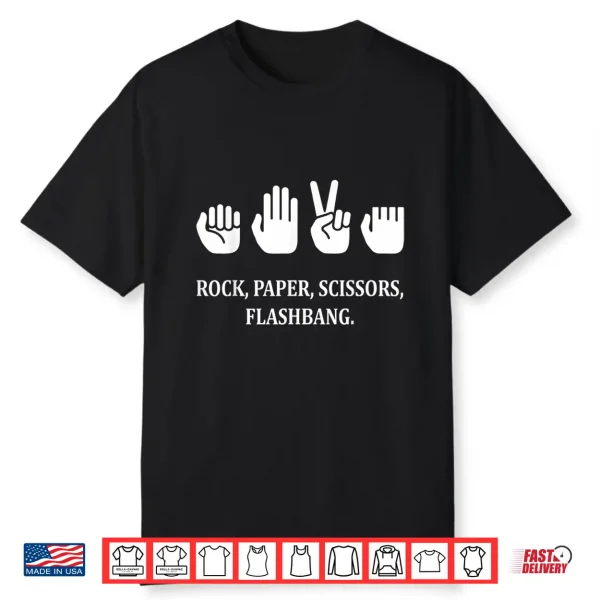Rock Paper Scissors Flash Sign Language Funny Shirt