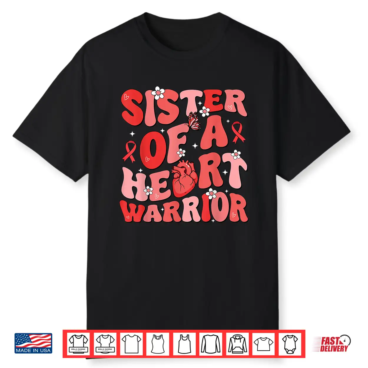 Sister Of A Heart Warrior Heart Disease Awareness Chd Go Red Shirt Sister Of A Heart Warrior Heart Disease Awareness Chd Go Red Shirt