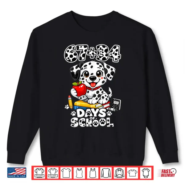 Sweatshirt 6734 Days School 101 Days Cute Dog Teacher Kids Shirt