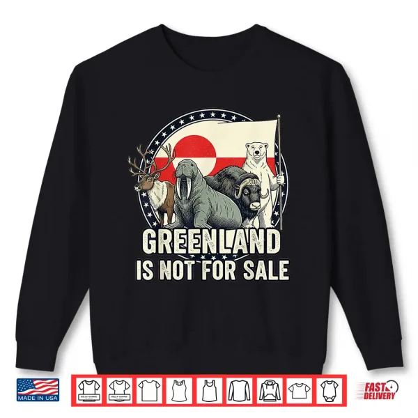 Sweatshirt Greenland Not For Sale Greenland Flag Animals Greenlanders Shirt