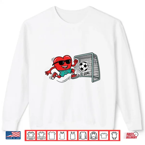Heart Valentines Day Soccer Men Boys Kids Teens Shirt 2 Sweatshirt Heart Valentines Day Soccer Men Boys Kids Teens Shirt