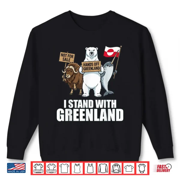 Sweatshirt I Stand With Greenland Flag Support Greenlanders Shirt