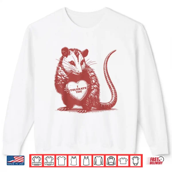 Sweatshirt I Tolerate You Funny Opossum Valentine Sarcastic Quote Shirt