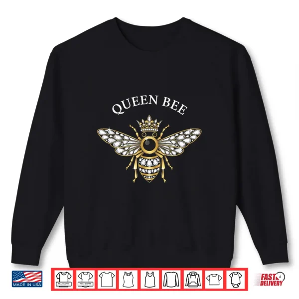 Sweatshirt Queen Bee Floral Crown Bee Illustration Nature Outdoors Shirt