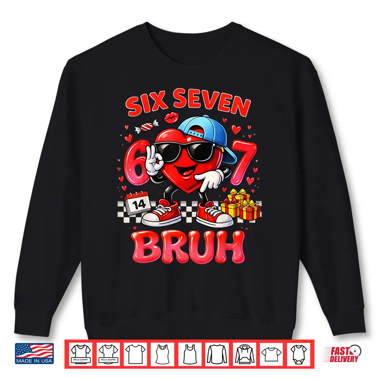 Six Seven Bruh Heart 67 Meme Valentines Day Kids Boys Youth Shirt Six Seven Bruh Heart 67 Meme Valentines Day Kids Boys Youth Shirt