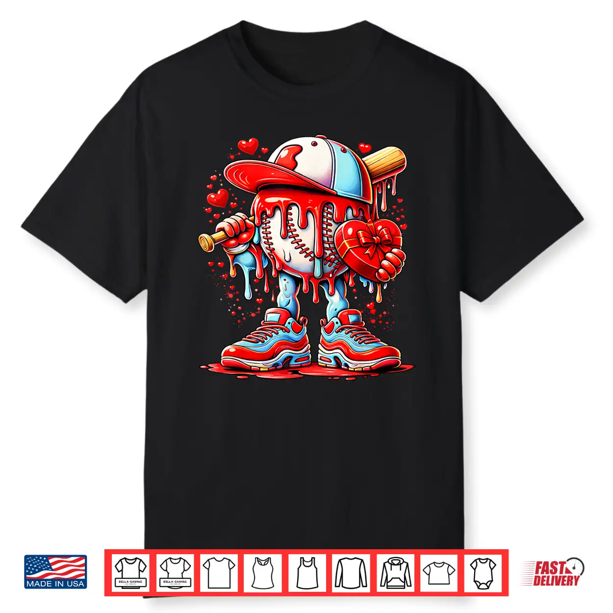 Baseball Drip Icecream Apparel Youth Boy Valentine Shirt