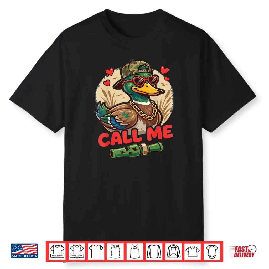 Call Me Duck Hunting Retro Valentine’s Day Shirt
