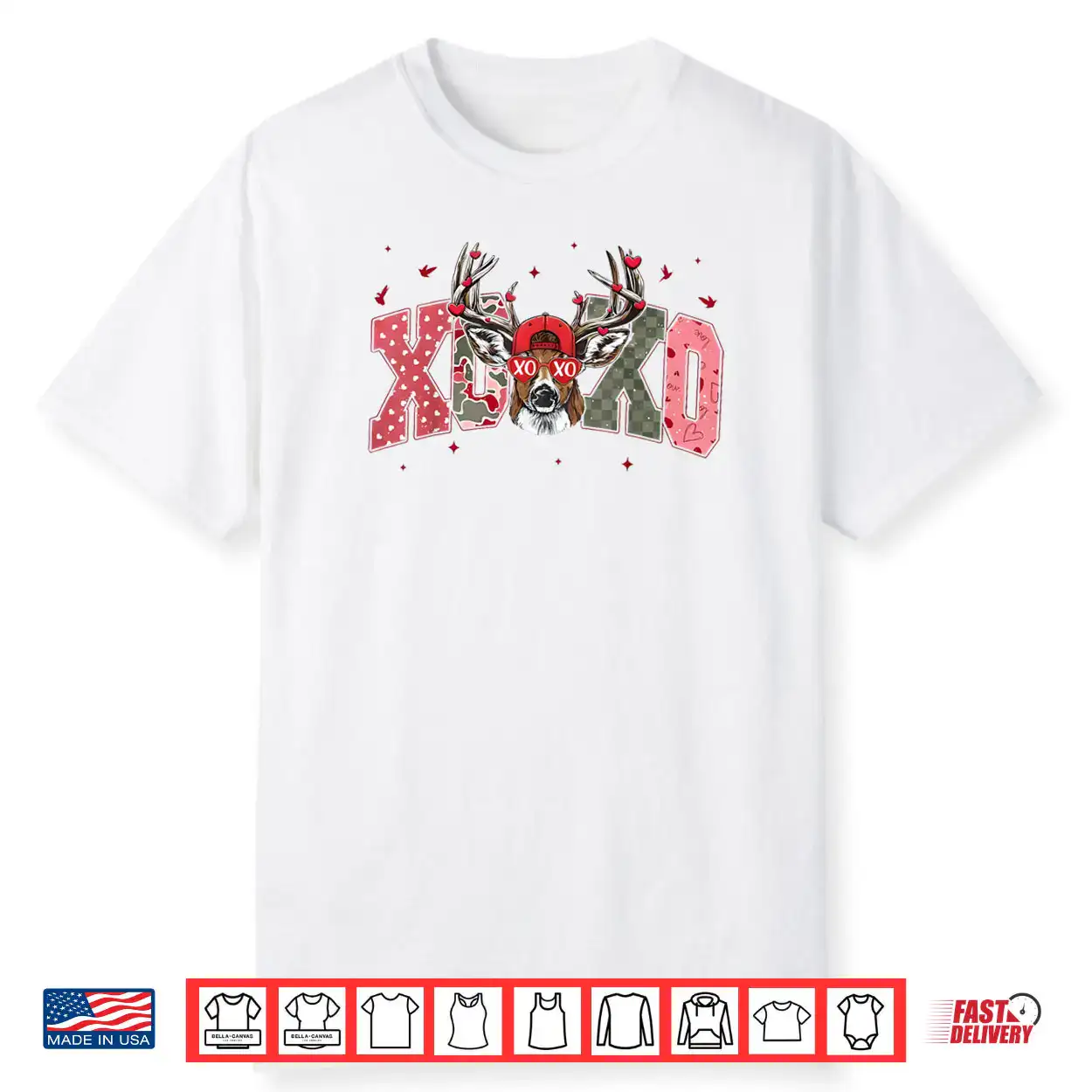 Camo XOXO Valentine Buck Deer Hunting Shirt